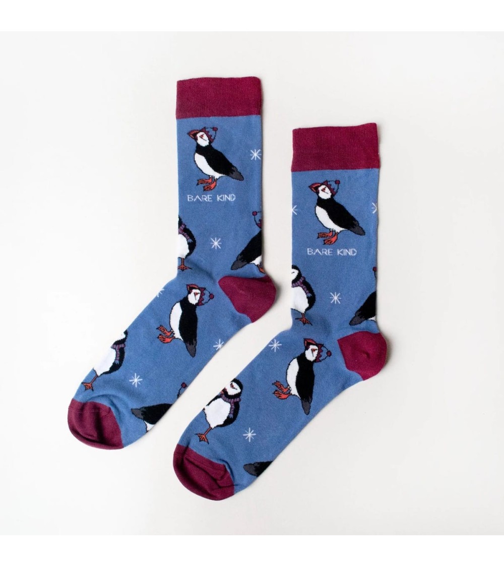 Sauvez les macareux moines - Chaussettes de Noël en bambou Bare Kind jolies pour femme originales pour homme chausset rigolot...