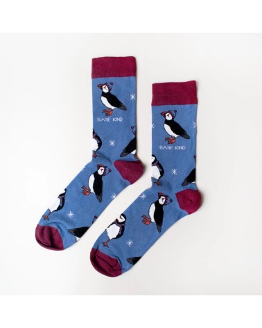 Sauvez les macareux moines - Chaussettes de Noël en bambou Bare Kind jolies pour femme originales pour homme chausset rigolot...