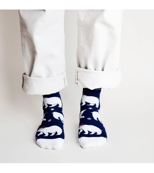 Save the Polar Bears - Christmas Bamboo Socks Bare Kind funny crazy cute cool best pop socks for women men