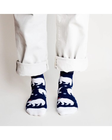 Sauvez les ours polaires - Chaussettes de Noël en bambou Bare Kind jolies chausset pour homme femme fantaisie drole originales