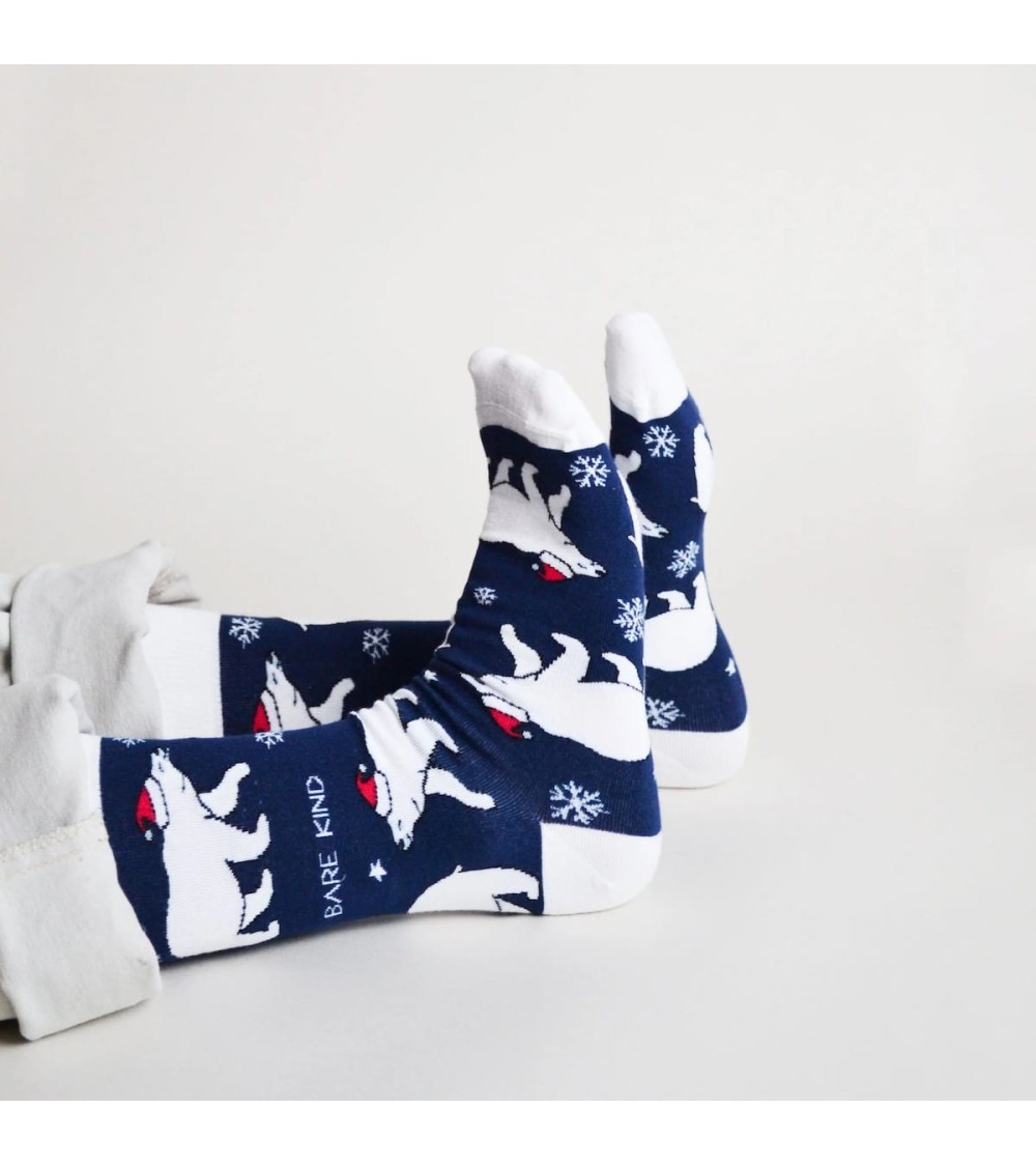 Sauvez les ours polaires - Chaussettes de Noël en bambou Bare Kind jolies pour femme originales pour homme chausset rigolotes...
