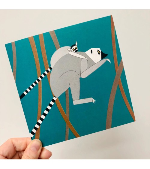 Leaping Lemurs - Greetings Card Ellie Good illustration happy birthday wishes for a good friend congratulations cards