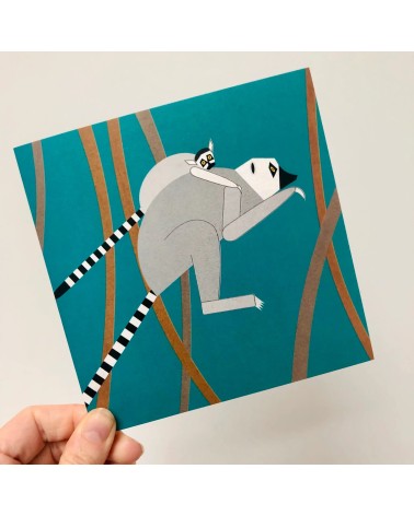 Leaping Lemurs - Greetings Card Ellie Good illustration happy birthday wishes for a good friend congratulations cards