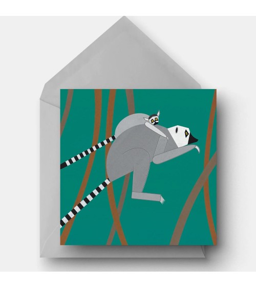 Lemuri che saltano - Biglietto di auguri Ellie Good illustration idea regalo svizzera