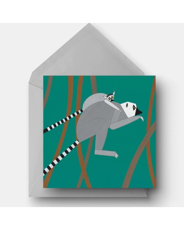 Leaping Lemurs - Greetings Card Ellie Good illustration happy birthday wishes for a good friend congratulations cards