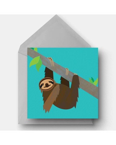 Pygmy Sloth - Greetings Card Ellie Good illustration happy birthday wishes for a good friend congratulations cards