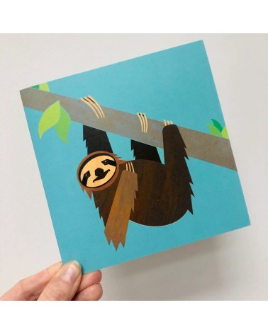 Pygmy Sloth - Greetings Card Ellie Good illustration happy birthday wishes for a good friend congratulations cards