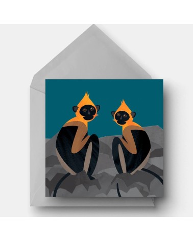 Cat ba langur - Greetings Card Ellie Good illustration happy birthday wishes for a good friend congratulations cards