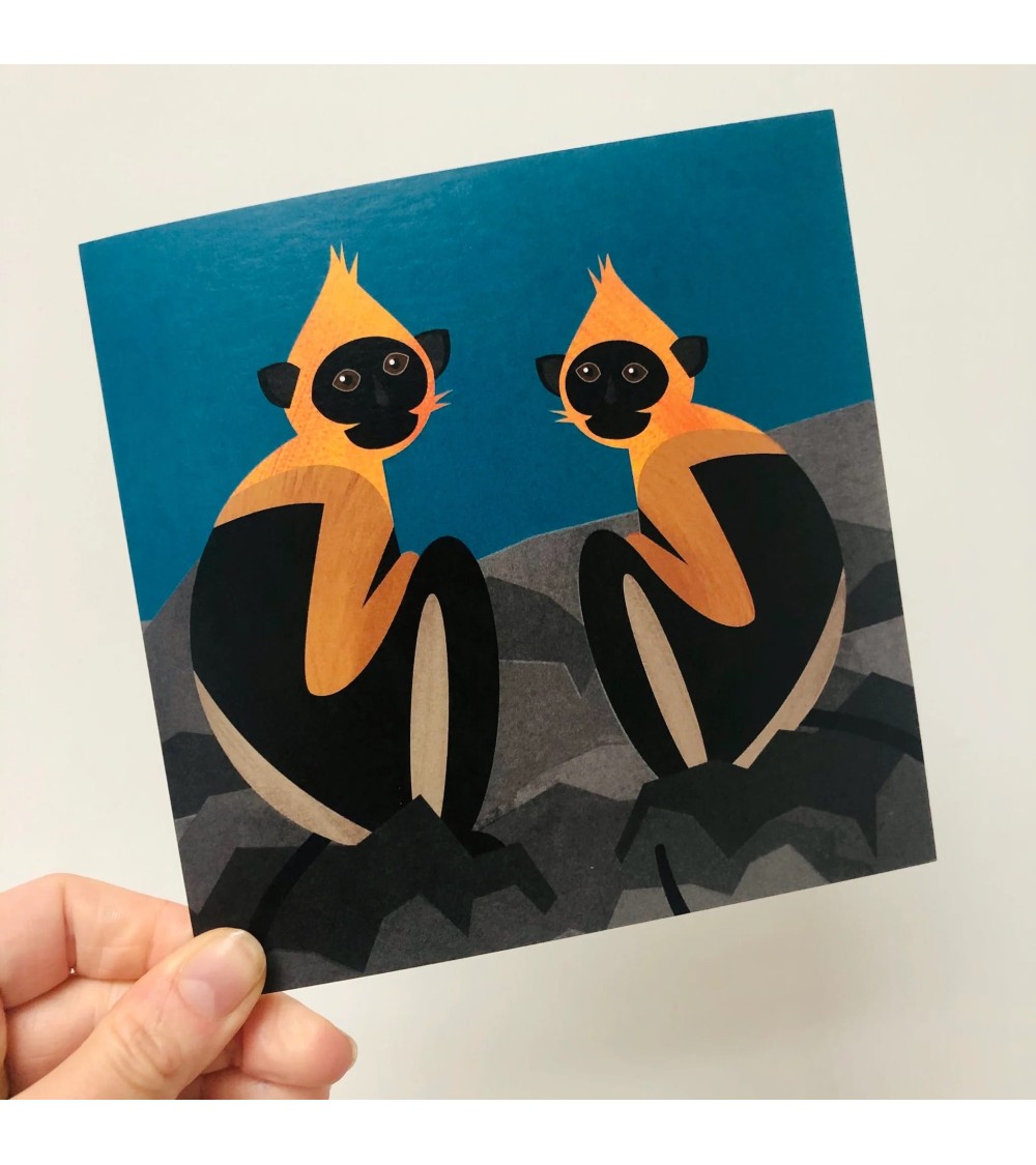 Cat ba langur - Greetings Card Ellie Good illustration happy birthday wishes for a good friend congratulations cards