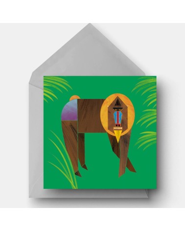 Mandrill Monkey - Greetings Card Ellie Good illustration happy birthday wishes for a good friend congratulations cards