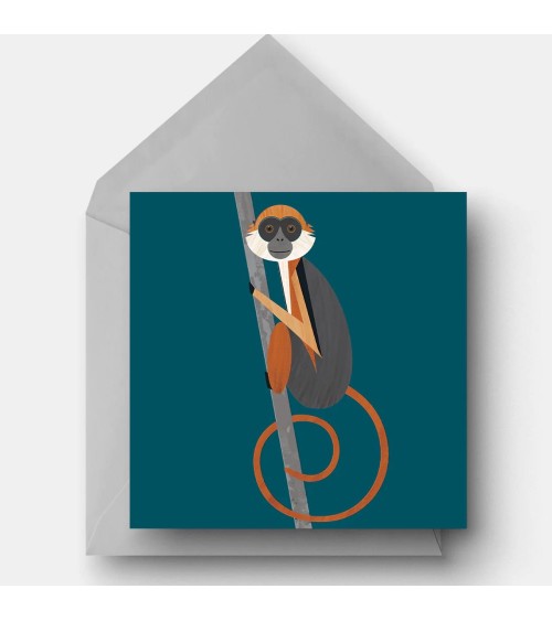Scimmia colobo rossa - Biglietto di auguri Ellie Good illustration idea regalo svizzera