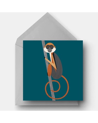 Red Colobus Monkey - Greetings Card Ellie Good illustration happy birthday wishes for a good friend congratulations cards