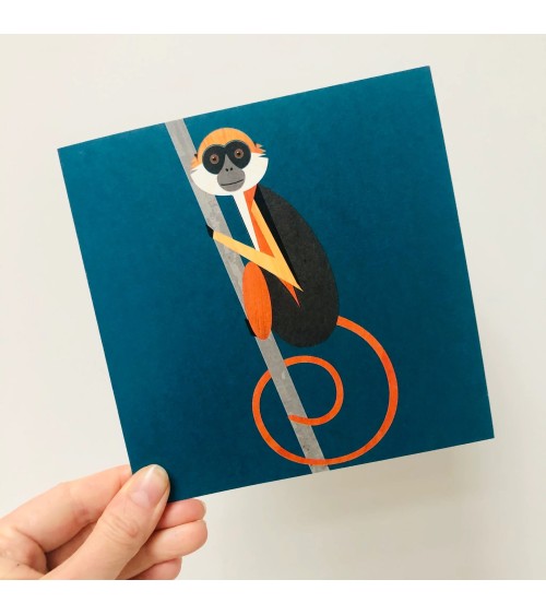 Red Colobus Monkey - Greetings Card Ellie Good illustration happy birthday wishes for a good friend congratulations cards