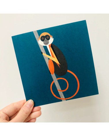 Red Colobus Monkey - Greetings Card Ellie Good illustration happy birthday wishes for a good friend congratulations cards