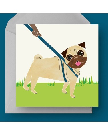 Pug Dog - Greetings Card Ellie Good illustration happy birthday wishes for a good friend congratulations cards
