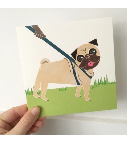 Mops Hund - Grusskarte Ellie Good illustration glückwunschkarte zur hochzeit geburt zum geburtstag kaufen