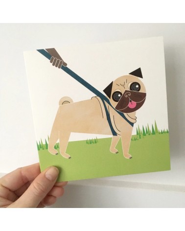 Pug Dog - Greetings Card Ellie Good illustration happy birthday wishes for a good friend congratulations cards