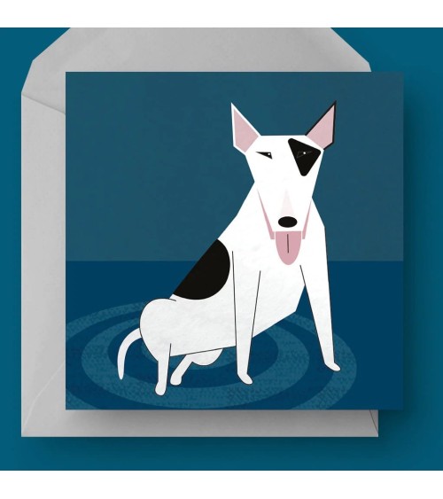 English Bull Terrier - Greetings Card Ellie Good illustration happy birthday wishes for a good friend congratulations cards