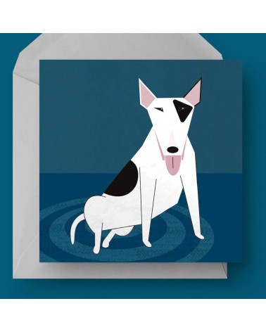 English Bull Terrier - Greetings Card Ellie Good illustration happy birthday wishes for a good friend congratulations cards