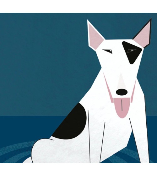 Bull Terrier inglese - Biglietto di auguri Ellie Good illustration spiritoso auguri buon compleanno matrimonio di nascita bim...