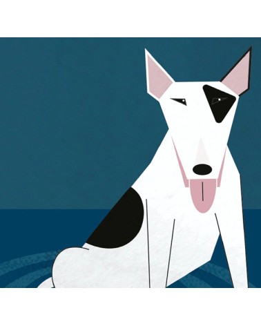 Bull Terrier inglese - Biglietto di auguri Ellie Good illustration spiritoso auguri buon compleanno matrimonio di nascita bim...
