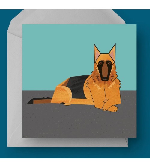 Deutscher Schäferhund - Grusskarte Ellie Good illustration glückwunschkarte zur hochzeit geburt zum geburtstag kaufen