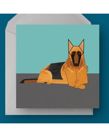 German Shepherd - Greetings Card Ellie Good illustration happy birthday wishes for a good friend congratulations cards
