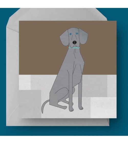 Weimaraner - Greetings Card Ellie Good illustration happy birthday wishes for a good friend congratulations cards