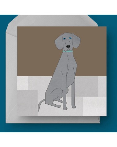 Weimaraner - Greetings Card Ellie Good illustration happy birthday wishes for a good friend congratulations cards