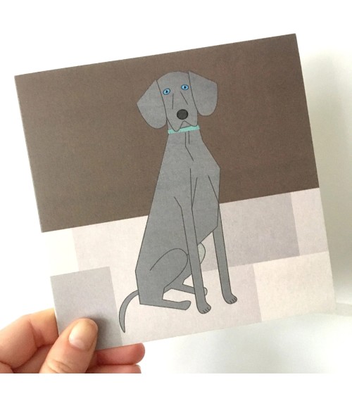 Weimaraner - Greetings Card Ellie Good illustration happy birthday wishes for a good friend congratulations cards