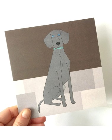 Weimaraner - Greetings Card Ellie Good illustration happy birthday wishes for a good friend congratulations cards