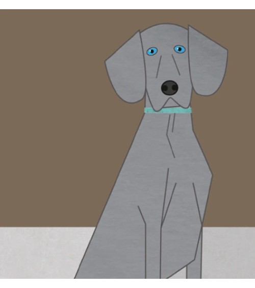 Weimaraner - Greetings Card Ellie Good illustration happy birthday wishes for a good friend congratulations cards