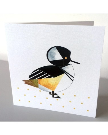 Hooded Merganser Duck - Greetings Card Ellie Good illustration happy birthday wishes for a good friend congratulations cards