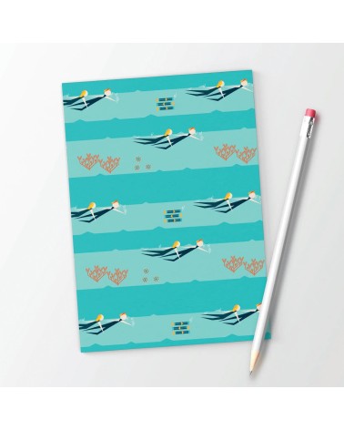 Nageurs de mer - Cahier, carnet de notes A6 Ellie Good illustration papeterie originale en ligne suisse