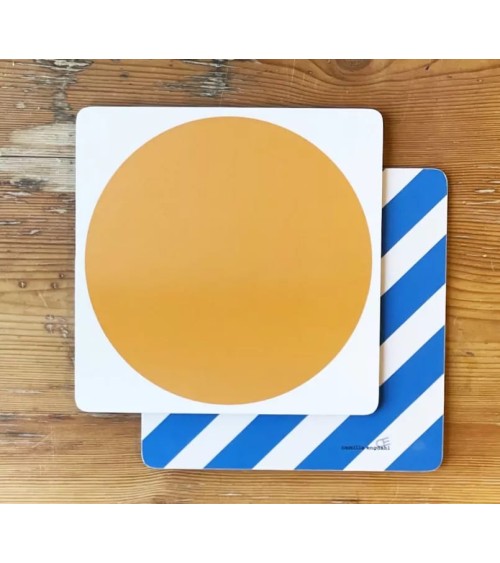 Pot coaster - Orange / blue Camilla Engdahl