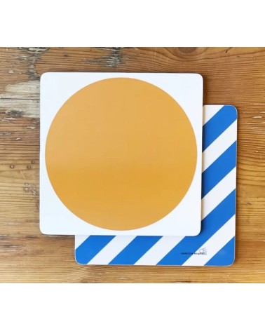 Pot coaster - Orange / blue Camilla Engdahl