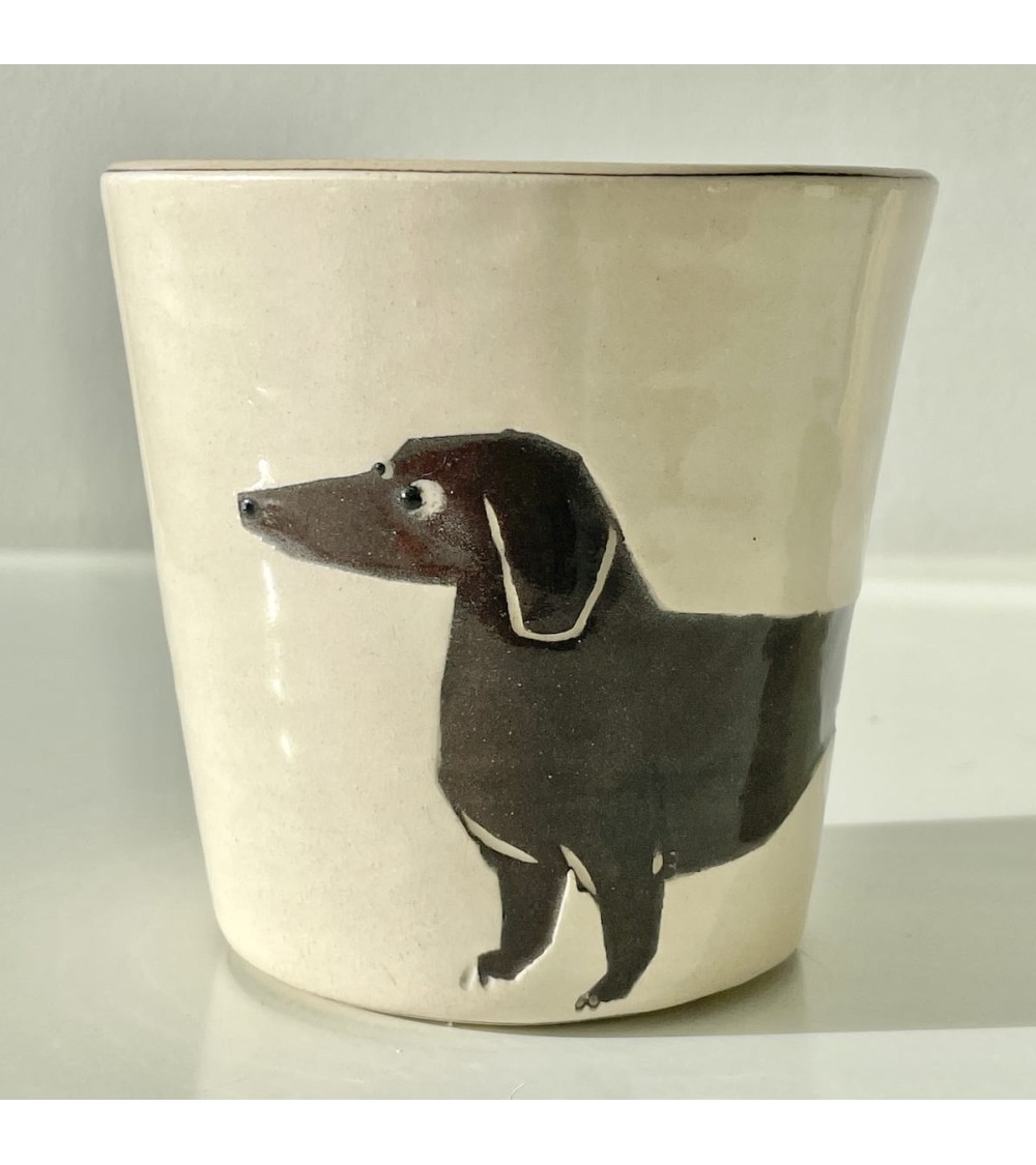 Mug original en forme de chien en céramique avec oreilles sur