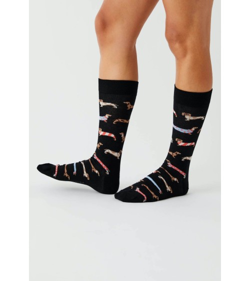 schwarze Socken - BePets - Dackel Besocks Socke lustige Damen Herren farbige coole socken mit motiv kaufen