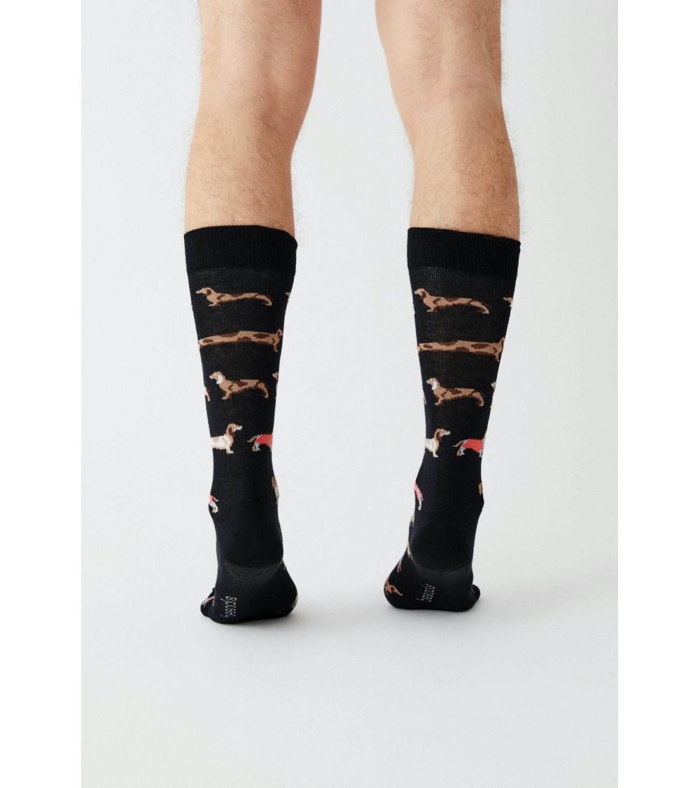 Chaussettes noires - BePets - Teckel Besocks jolies pour femme originales pour homme chausset rigolotes drole Suisse