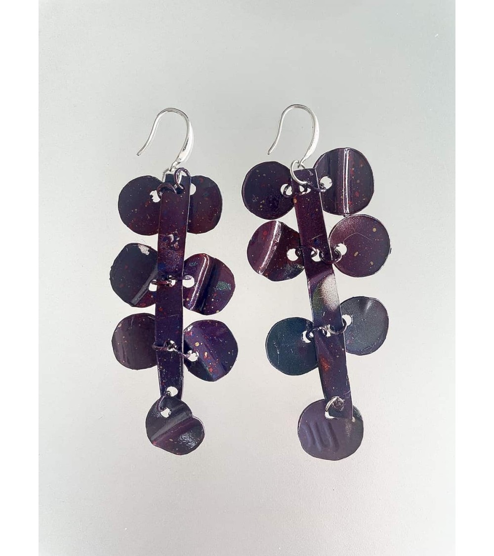 Nénuphar - Boucles d'oreilles pendantes en plastique upcyclé Jianhui London fantaisie original femme suisse
