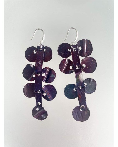 Nénuphar - Boucles d'oreilles pendantes en plastique upcyclé Jianhui London fantaisie original femme suisse