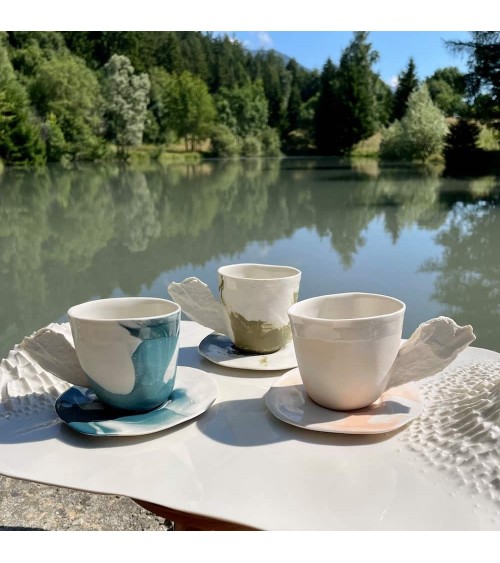 Tazza da caffè di porcellana - Vapor Verde Maison Dejardin caffè espresso tazza particolari