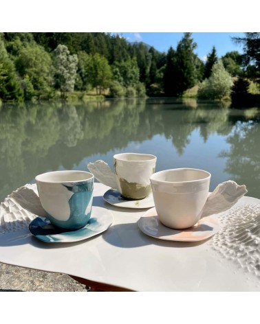 Porzellan Kaffeetasse - Vapor Grün Maison Dejardin kaffeetassen teetasse grosse lustige schöne kaufen