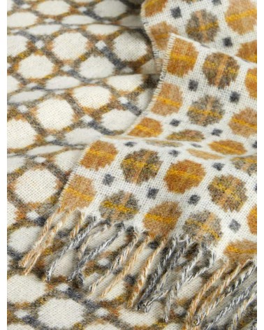 Plaid MILAN Gold - Couverture en laine mérinos Bronte by Moon plaide pour canapé de lit cocooning chaud