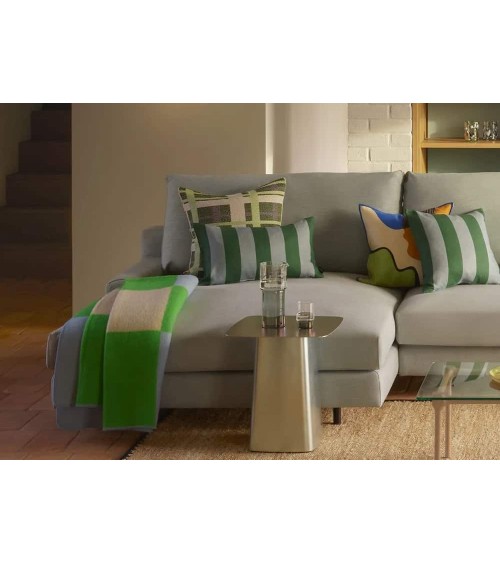 POP Green - Coperta di lana e cotone Brita Sweden di qualità per divano coperte plaid