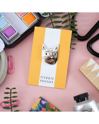 Enamel Pin - Freddie Purrcury Niaski broches and pins hat pin badges collectible