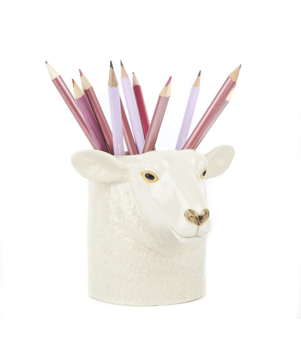 White faced suffolk sheep - Animal Pencil pot & Flower pot Quail Ceramics pretty pen pot holder cutlery toothbrush makeup brush