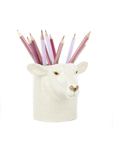 White faced suffolk sheep - Animal Pencil pot & Flower pot Quail Ceramics pretty pen pot holder cutlery toothbrush makeup brush