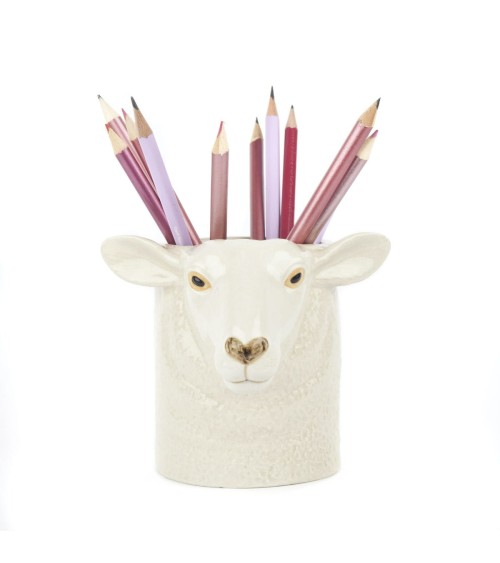 White faced suffolk sheep - Animal Pencil pot & Flower pot Quail Ceramics pretty pen pot holder cutlery toothbrush makeup brush