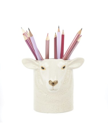 White faced suffolk sheep - Animal Pencil pot & Flower pot Quail Ceramics pretty pen pot holder cutlery toothbrush makeup brush